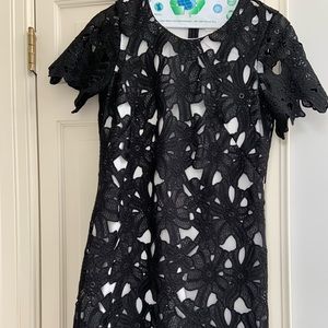 Calvin Klein black and white lace dress